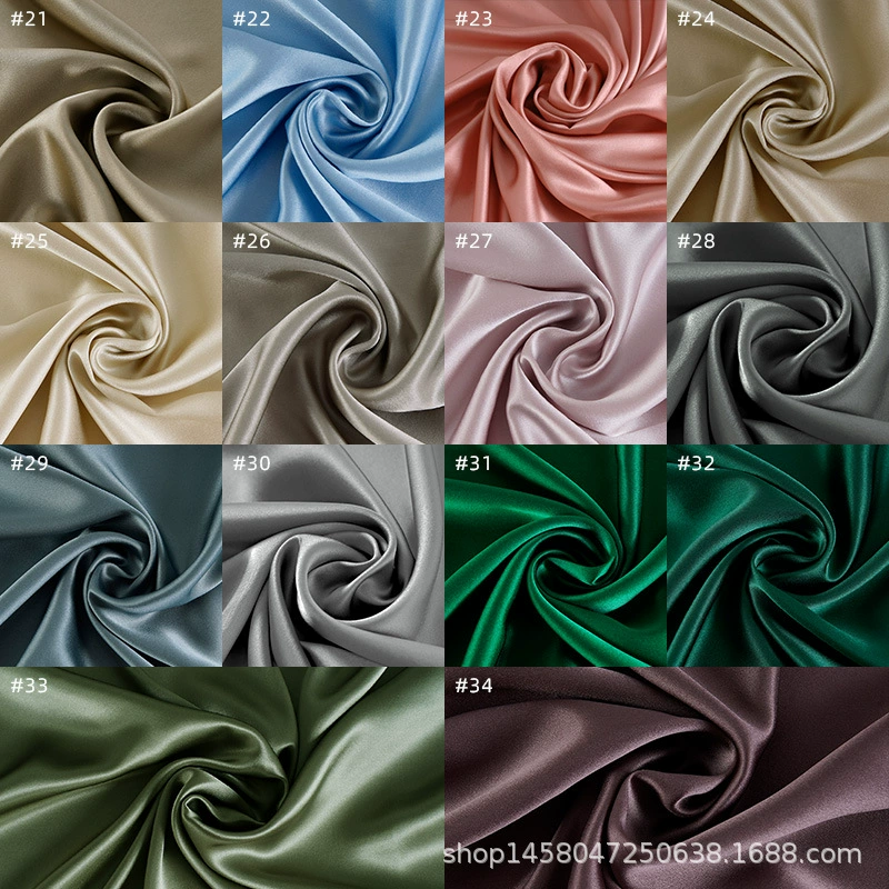 Silk fabric 100% mulberry satin, 114 cm width, 16 momme, plant‑dyed, wholesale multi‑color