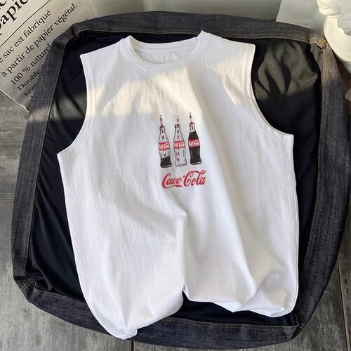 Men's Summer New Fashion Brand Loose Sport Fitness Vest Clothes Underwear Sleeveless Short-Sleeved T-Shirt 