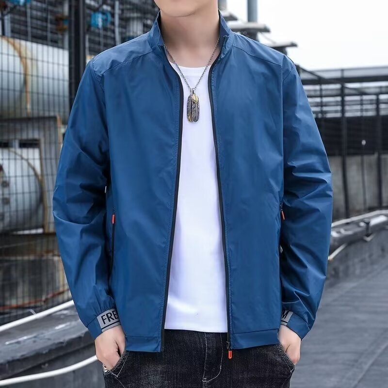 아이스 실크 태양 보호 의류 남성 여름 UV 보호 경량 통기성 증오 낚시 재킷 야외 플러스 사이즈 태양 보호 의류