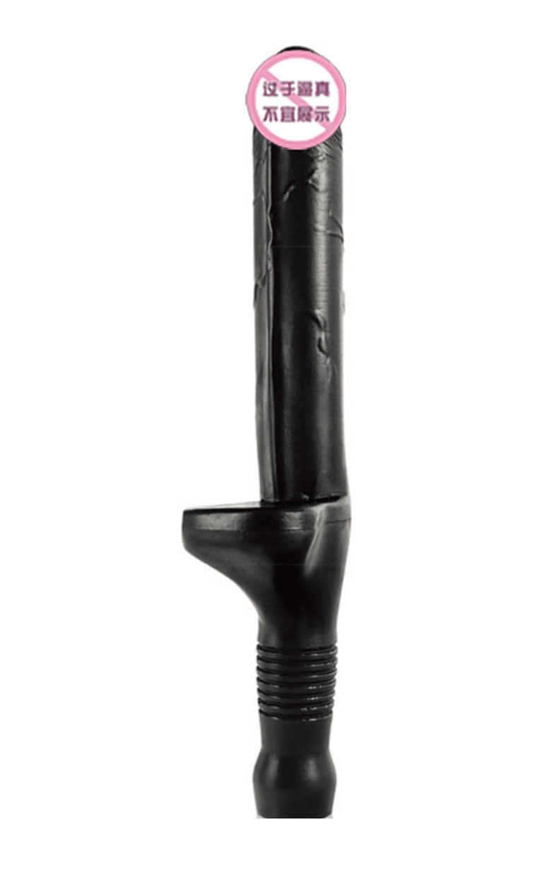 Knight’s Sword PVC Suction Dildo with Suction Cup, Dark Skin Tone — detail image 4