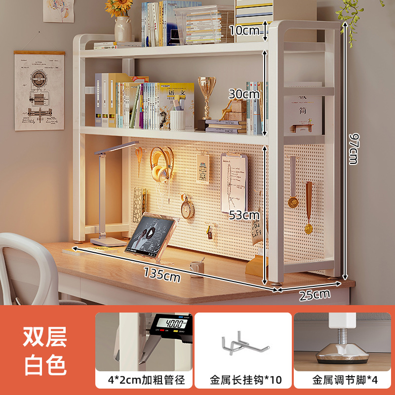 Estante de almacenamiento de escritorio estante de almacenamiento de escritorio estante de almacenamiento de estudiantes dormitorio simple sin perforación estante vertical de hierro forjado