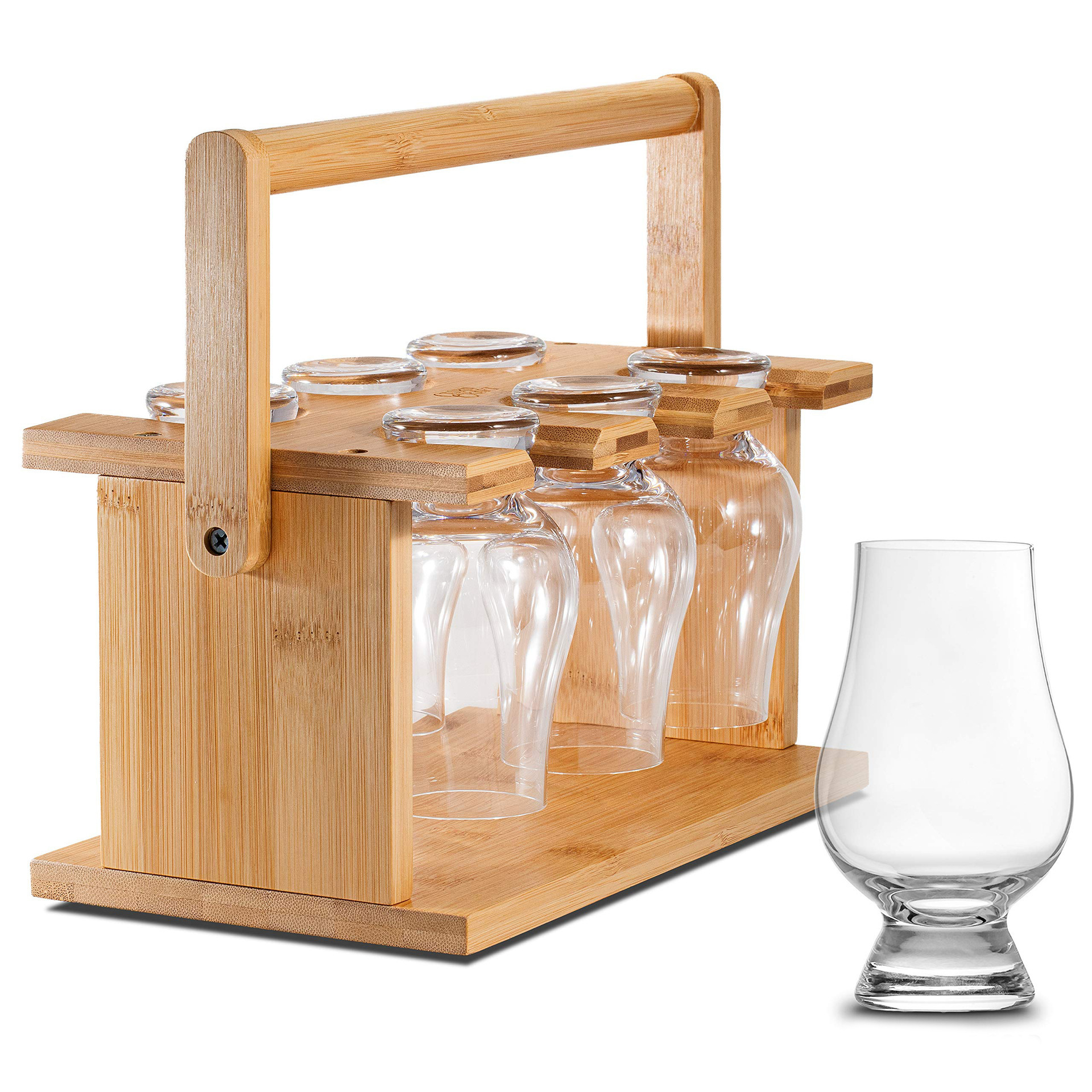 Soporte de secado de copa de vino de whisky de madera transfronterizo, soporte de almacenamiento de copa de vino portátil para colgar copa de vino