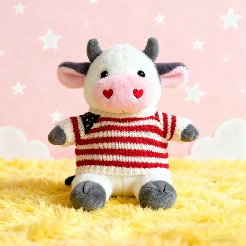 Transfronterizos de vestir grandes flores juguetes de peluche muñecas de vaca zodiacal muñecas de tela regalo muñecas de vaca de flores muñecas