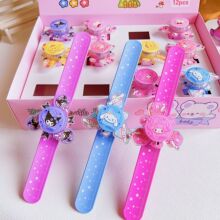 三丽系列玩具卡通啪啪圈手环儿童发光旋转闪灯带灯拍拍圈手镯手带