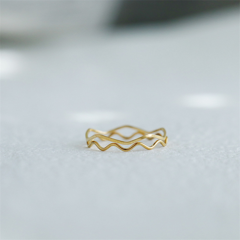 Geometric Pattern Women's Gender Lady Simple Style Commute Geometric Stainless Steel Rings