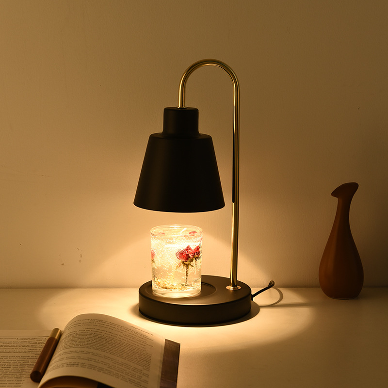 Madera aromaterapia cera lámpara vela aceite esencial ajustable Luz de fusión lámpara de la vela dormitorio cuadrado transfronterizo Amazon