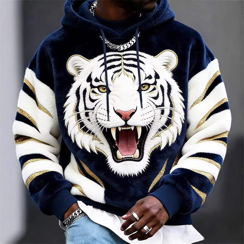 2025 Independent Website Cross-Border Autumn and Winter Clothing Sweatshirt 2023 Spring New Flannel Style Round Neck Hooded Sweatshirt