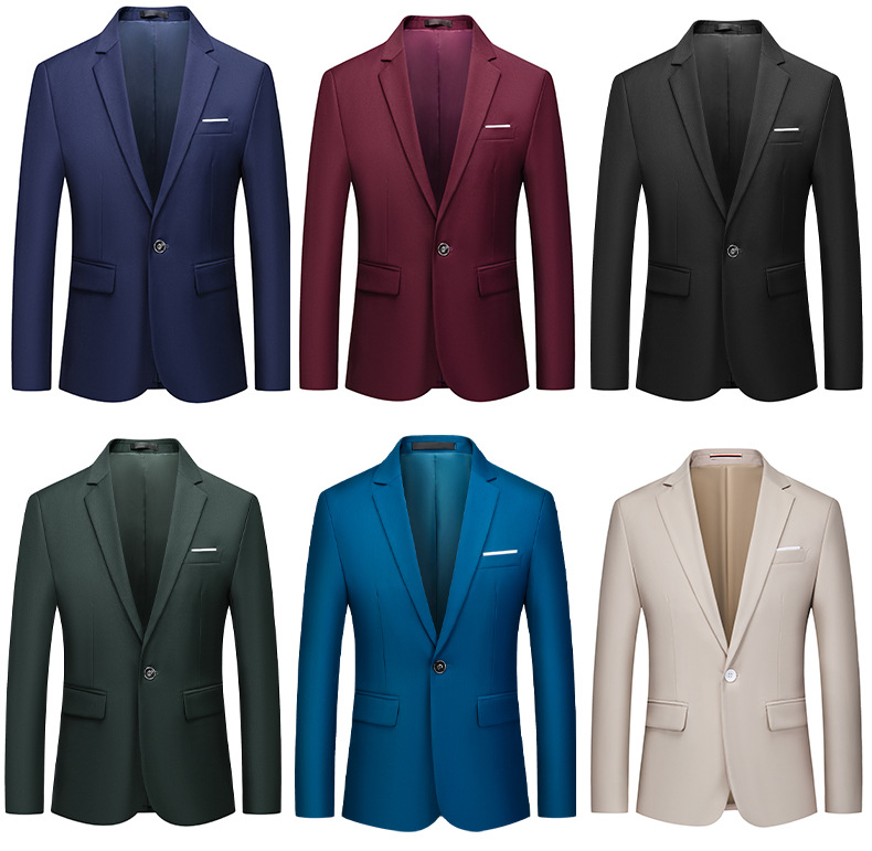 Costum bărbătesc roz, sacou dintr-o singură piesă pentru afaceri și timp liber, versiune coreeană costum slim fit mic_voghion.com