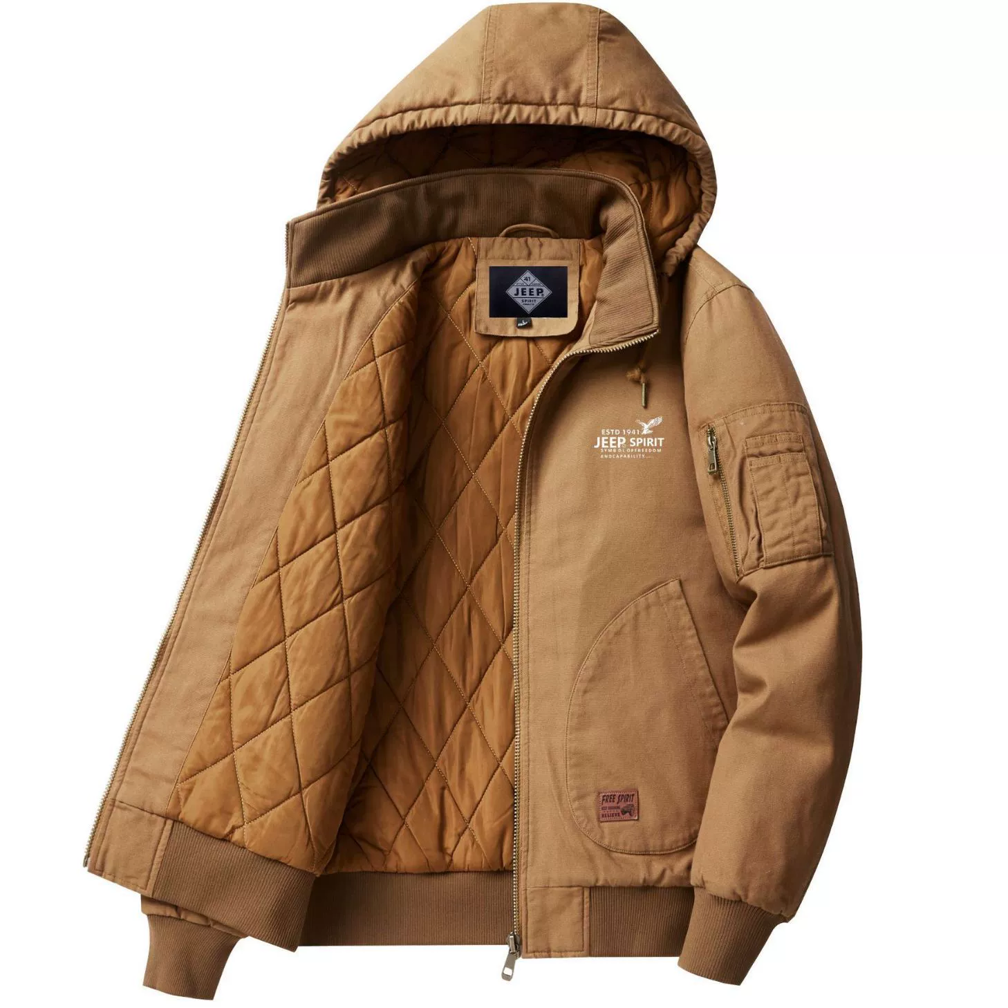 Повседневная куртка Бомбер с капюшоном Мужская куртка Свободная Рабочая куртка больших размеров Повседневная куртка для мужчин 23510JP