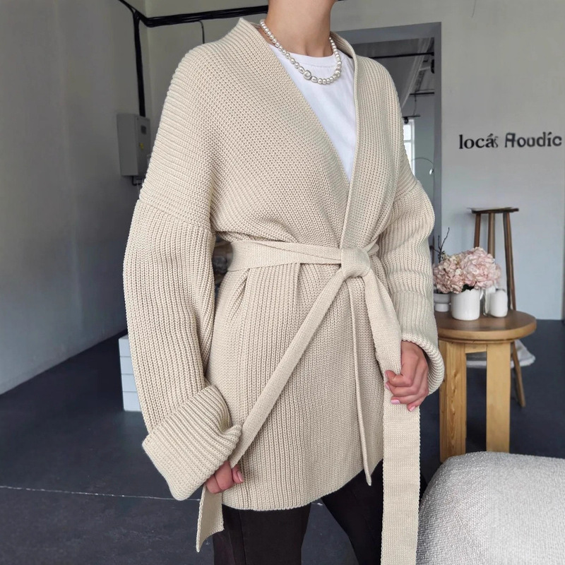 Kimono-Style Cardigan with Belt, Kimono-Style Belted Knit Cardigan Kimono-Style Cardigan with Belt, Kimono-Style Belted Knit Cardigan