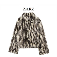 ZARZ 自制 欧美风 新款女装 洋气人造皮草效果大衣外套4360/041
