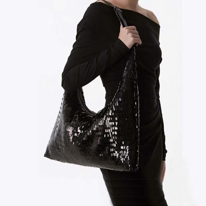 Clearance New Sequin Single-Shoulder Handbag Shiny Underarm Crossbody Large Capacity Shopping Bag Women's Trendy Bag Clearance New Sequin Single-Shoulder Handbag Shiny Underarm Crossbody Large Capacity Shopping Bag Women's Trendy Bag