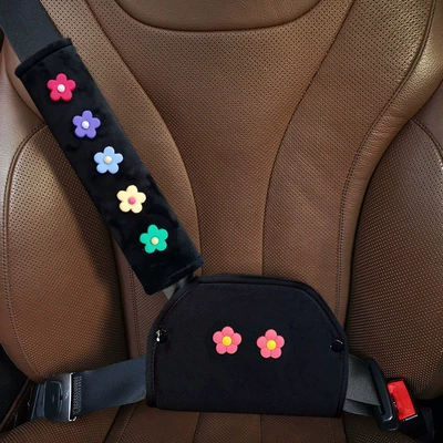 Anti-Neck Strangulation Shoulder Protector, Seat belt shoulder pad - velvet-shield-hyuna-flower-velvet-style-universal