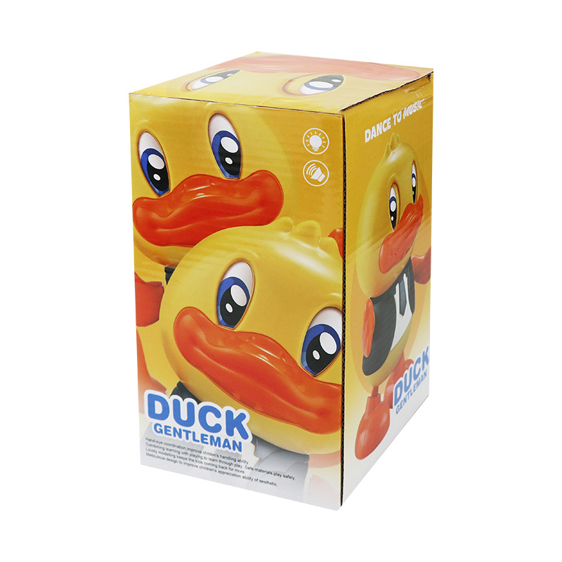 Tiktok mismo estilo bailando pequeño pato lindo música dinámica Luz izquierda y derecha caminando juguetes eléctricos para niños puesto transfronterizo caliente