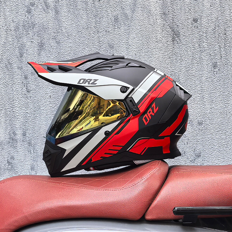 Cascos de Motocicleta Transfronterizos, Cascos de Carretera, Cascos de Una Sola Lente para Hombres y Mujeres, Cascos Integrales de Rally para Carretera y Todoterreno, Cascos para Viajes de Larga Distancia en Motocicleta