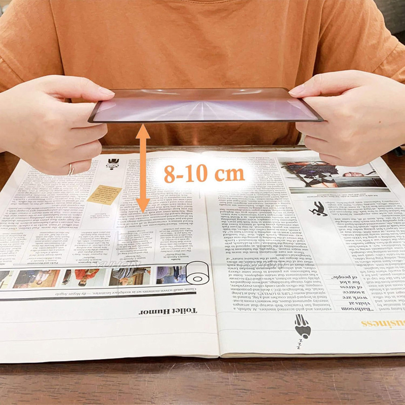 A5 黒枠 PVC ブックマークポータブル超薄型 3 倍カード拡大鏡読書新聞クロスボーダーフルページ 180x120mm|undefined