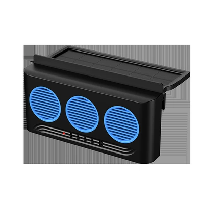 Car Air Circulation Fan, Solar-Powered Car Exhaust Fan, In-Car Air Circulation Cooling Fan with Flashing Light (Digər kiçik elektrik cihazlar) - black