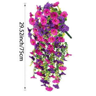 Outdoor Courtyard Artificial Flower Eucalyptus Morning glory Silk Flower Home Wedding Decoration Wall Hanging Rattan Flower Vine