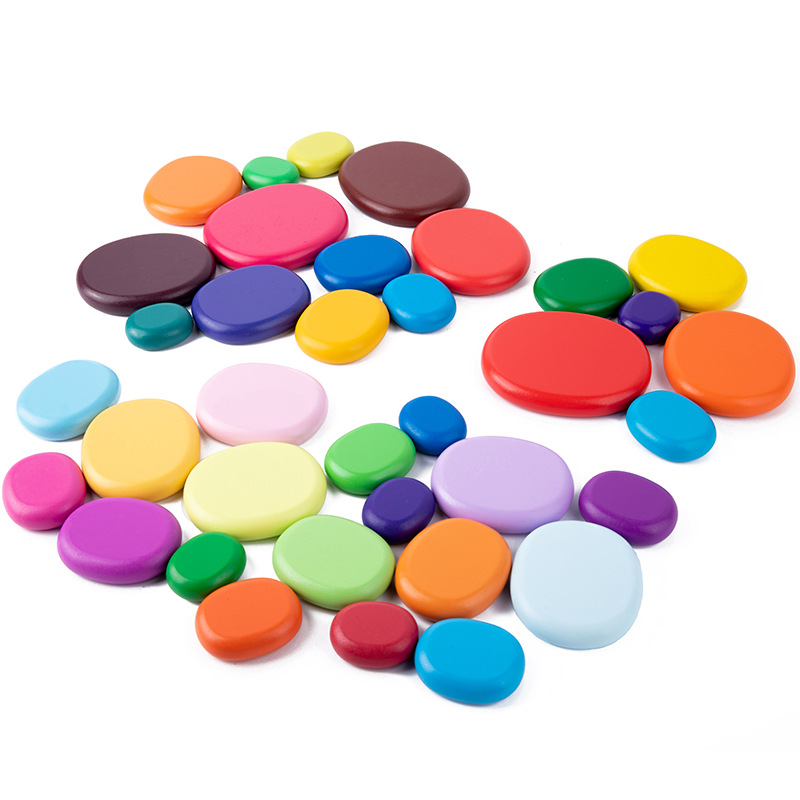 La curación del arco iris serie de piedra laminada bebé color imaginación cognitiva formación educativa los niños apilados alta montaje Juguetes