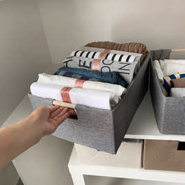 木把手家用布艺桌面收纳盒折叠便携学生书本收纳筐客厅玄关储物盒