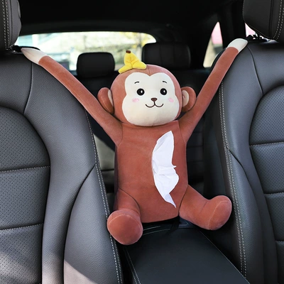 Car tissue box/set – car interior decoration supplies - banana-monkey-coffee-desk-tissue-box