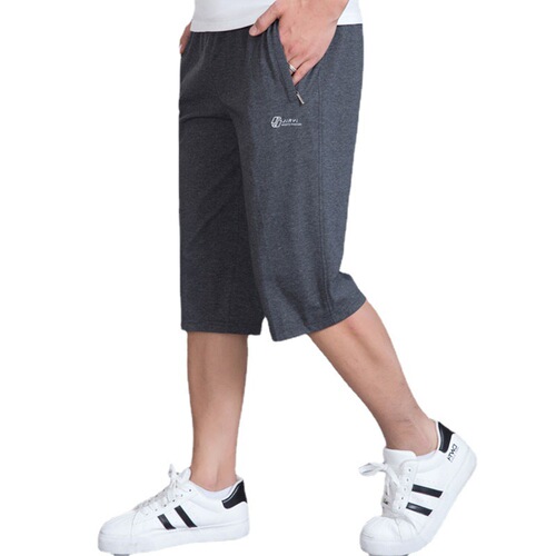 Summer pants men's athletic shorts men middle-aged and elderly men's seven-inch pants casual beach pants men's knit pants middle pants
