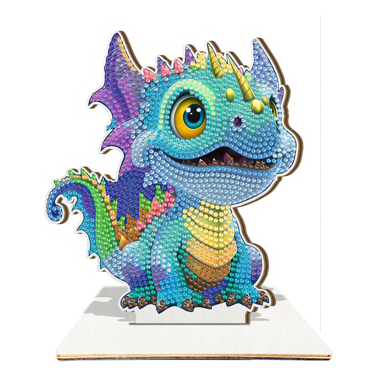 Pintura de diamante de madera DIY dibujos animados perimetrales pintura de diamante decoración de escritorio venta al por mayor