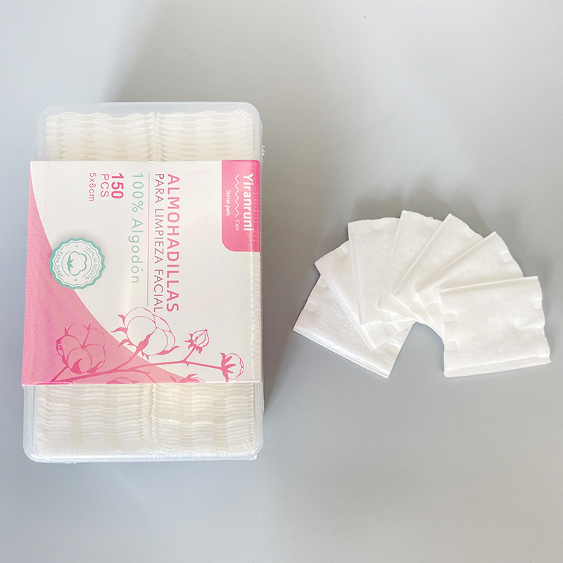 En caja de maquillaje desechable de doble cara de algodón removedor de maquillaje suave pieza de algodón belleza manicura limpie pieza removedor de maquillaje de doble cara Algodón