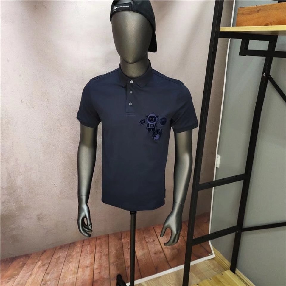 Polo shirt, boys short T-shirt, student versatile half sleeved summer lapel top, trendy brand youth T-shirt_voghion.com