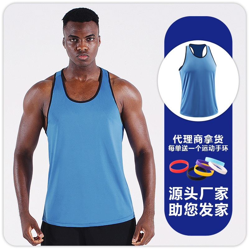 Chaleco deportivo de secado rápido para hombres de verano Delgado entrenamiento de baloncesto más tamaño chaleco maratón flojo fitness top