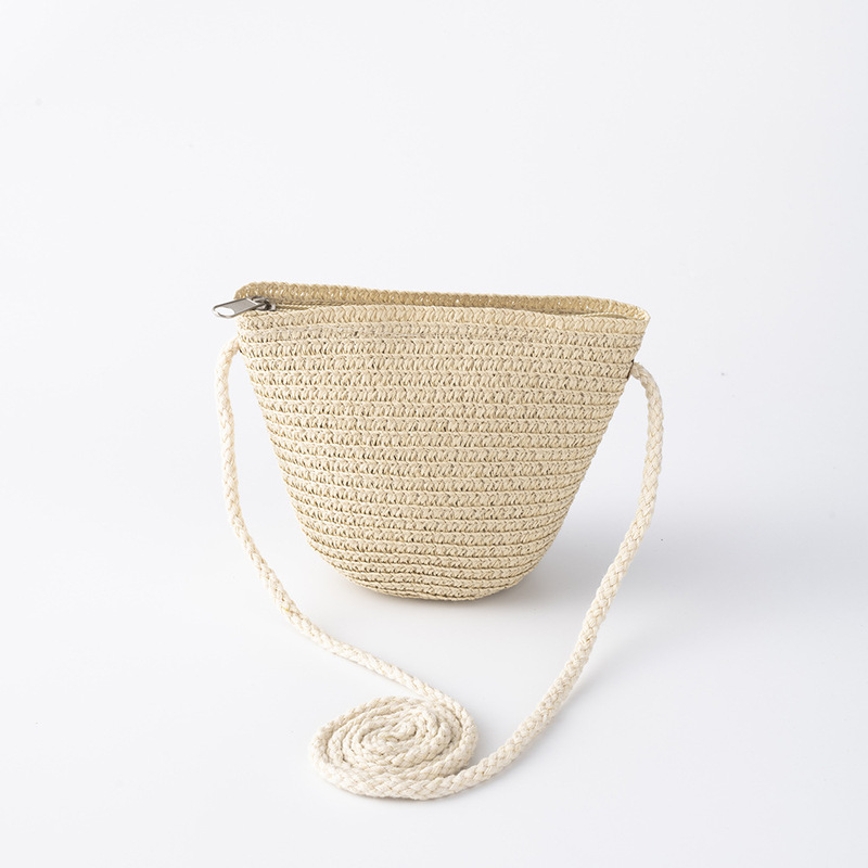 Summer Children's Bags for Boys and Girls, Spring and Summer Outdoor Travel Beach Coin Purse, Tourist Area Children's Straw Woven Small Bag
