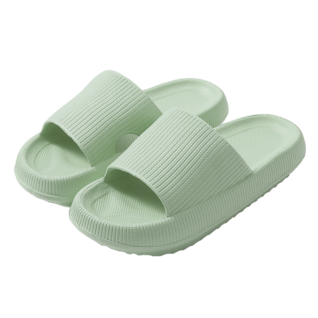 Zapatillas de suela gruesa de 3,2 CM para mujer Verano nueva pareja EVA casa aumento de la altura Baño de suela blanda zapatos de hombre