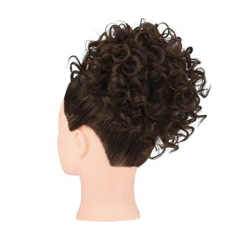 Cross-border new women's curly bun European and American messy chemical fiber wig drawstring hair tie hair bag ponytail chignon_voghion.com
