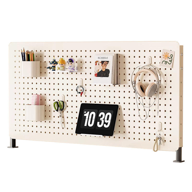 穴あきボードデスクトップ家庭用壁掛け式デスク寮用自立型収納棚テーブル整理棚穴あけ不要