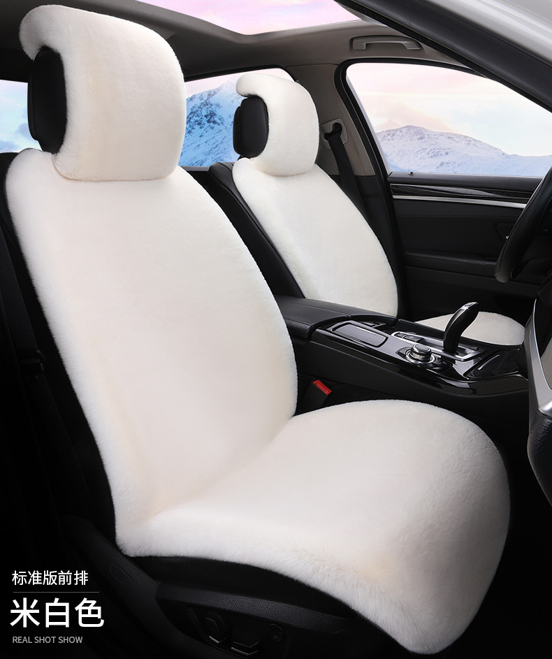 Cross-border 2026 new winter rabbit fur plush seat cushion with lumbar support, thickened car seat pad, car interior seat cushion, non-slip