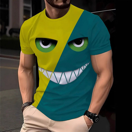 European and American 3D T-shirt for men, street-style, quirky animal design, round-neck short-sleeved—ME1 source factory.