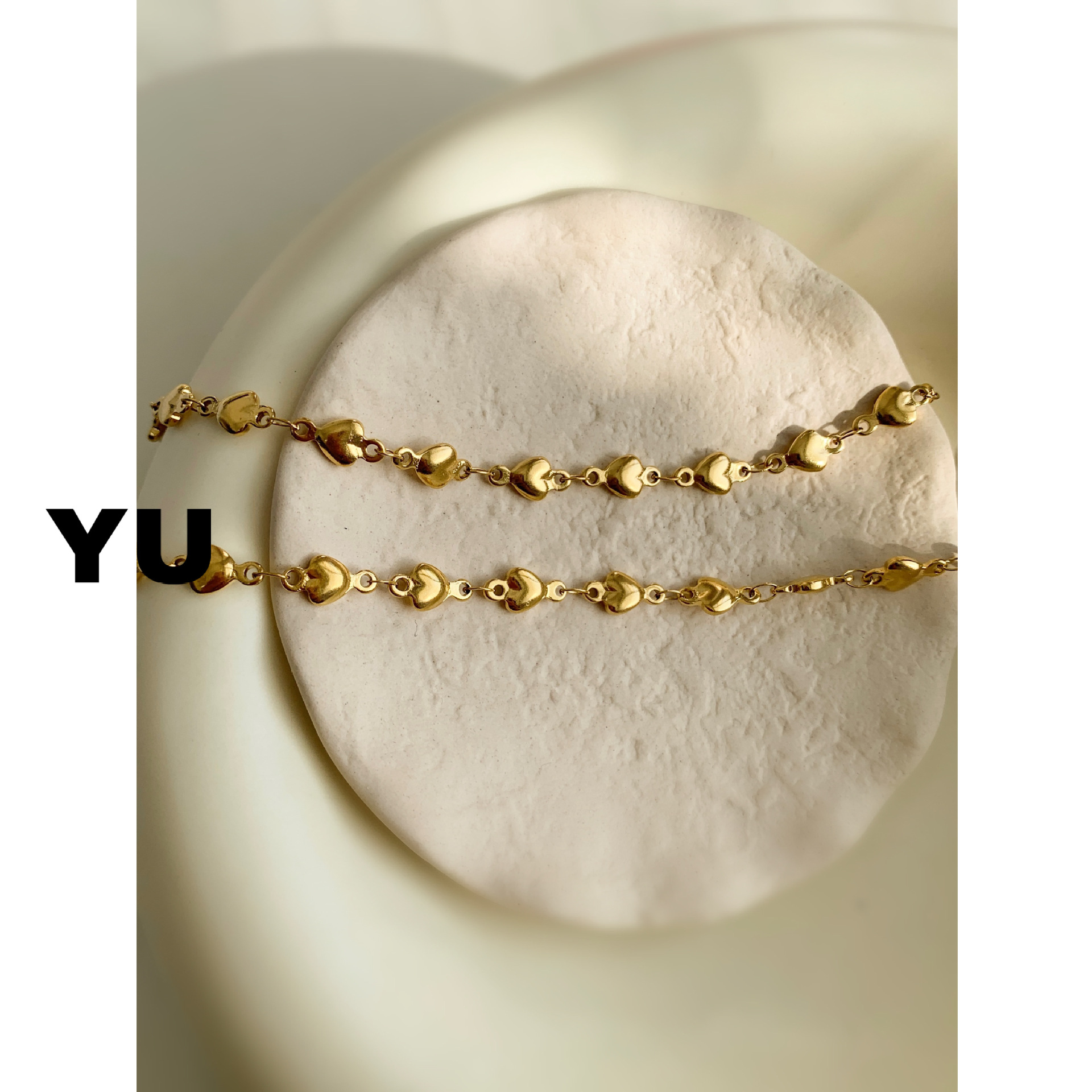 5g Weight Bracelets, Necklace Classification 1 Piece Quantity Daily Occasion Titanium Steel Material Heart Shape Pattern Women's Gender Plating Design Simple Style Style Titanium Steel Simple Style Heart Shape Plating Bracelets Necklace 5