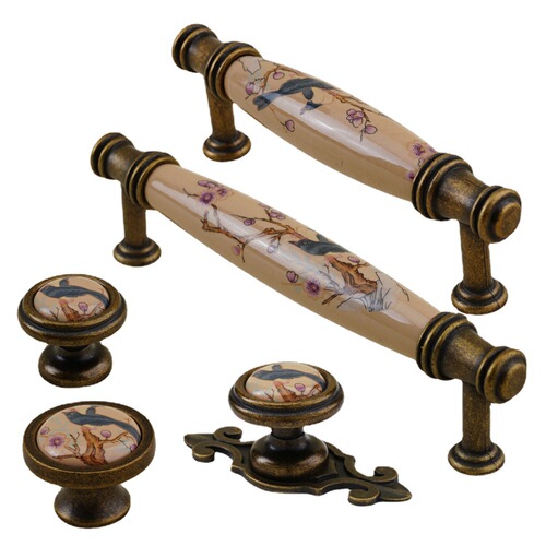 New Ceramic Handle - Joy on the Brow Cabinet Dresser Shoe Cabinet TV Cabinet Furniture Hardware Bronze Handle
