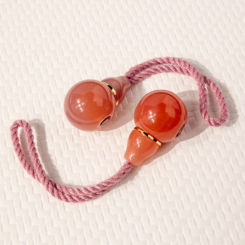 Pink and white split gourd three-way DIY accessory for handmade braided bracelets, necklaces, Buddhist beads, and fashion accessories