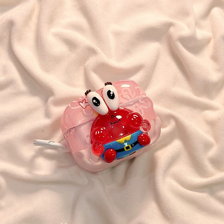 Защитный чехол для AirPods (Apple) 3D губчатый мультфильм силиконовый, совместим с AirPods 1/2/3/Pro/Pro2/Pro3/4