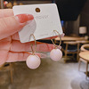 Silver needle from pearl, fashionable elegant earrings, silver 925 sample, gradient, simple and elegant design, french style