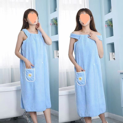 Extra large size wearable bath towel New women's suspender bathrobe bath skirt is thicker for adults than pure cotton absorbent wearable