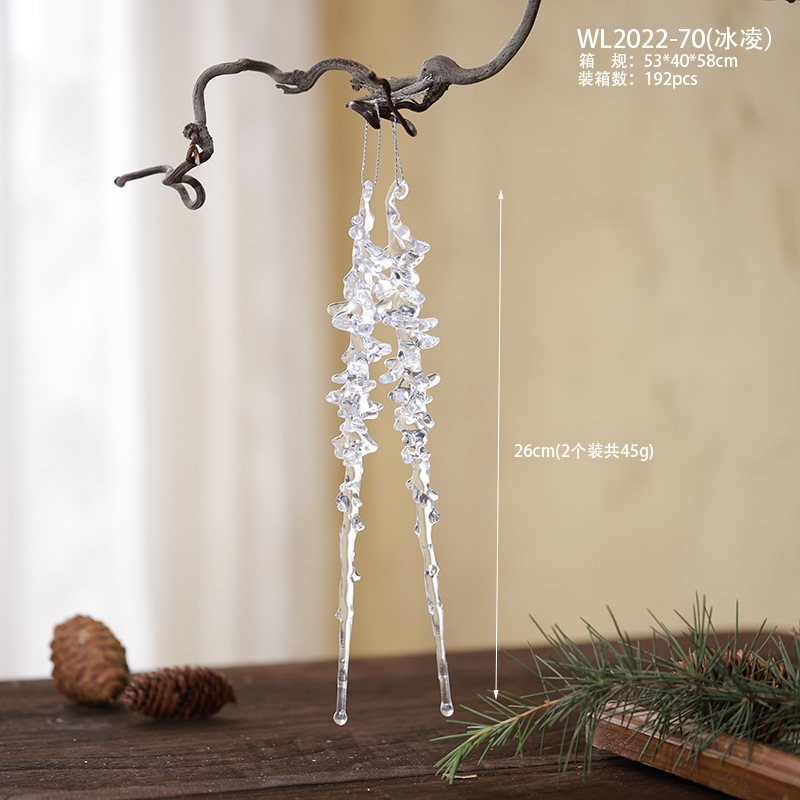 Nuevos productos transfronterizos transparentes copo de nieve acrílico decoraciones de árbol de Navidad guirnaldas bolsas de regalo colgante diseño accesorios colgante