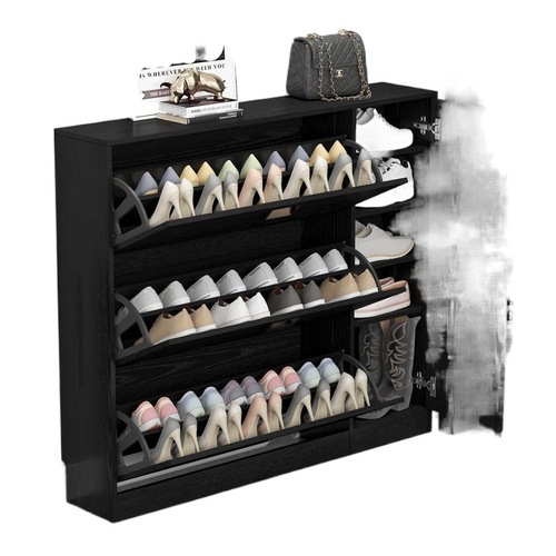 zsr new entry door shoe cabinet with integrated shoe bench, black shoe cabinet, small apartment, ultra-thin tipping bucket