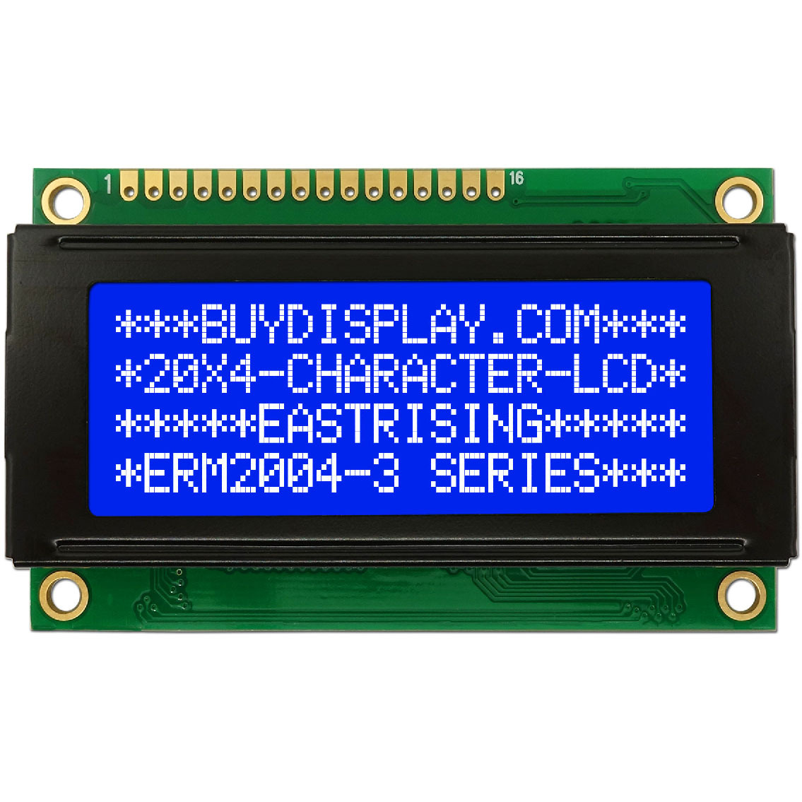 2004单色字符型LCD液晶显示模块/20x4模组/蓝底白字/小尺寸