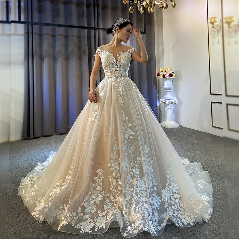 Vestido de novia largo con cola, sin mangas y hombros descubiertos, modelo sexy 2025, para novias, de exportación transfronteriza de Amazon. image 6