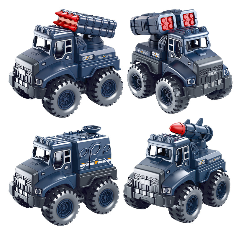 Nuevo modelo de simulación de misiles antiaéreos militares para niños juguete coche de inercia juguete coche de un generador image 1