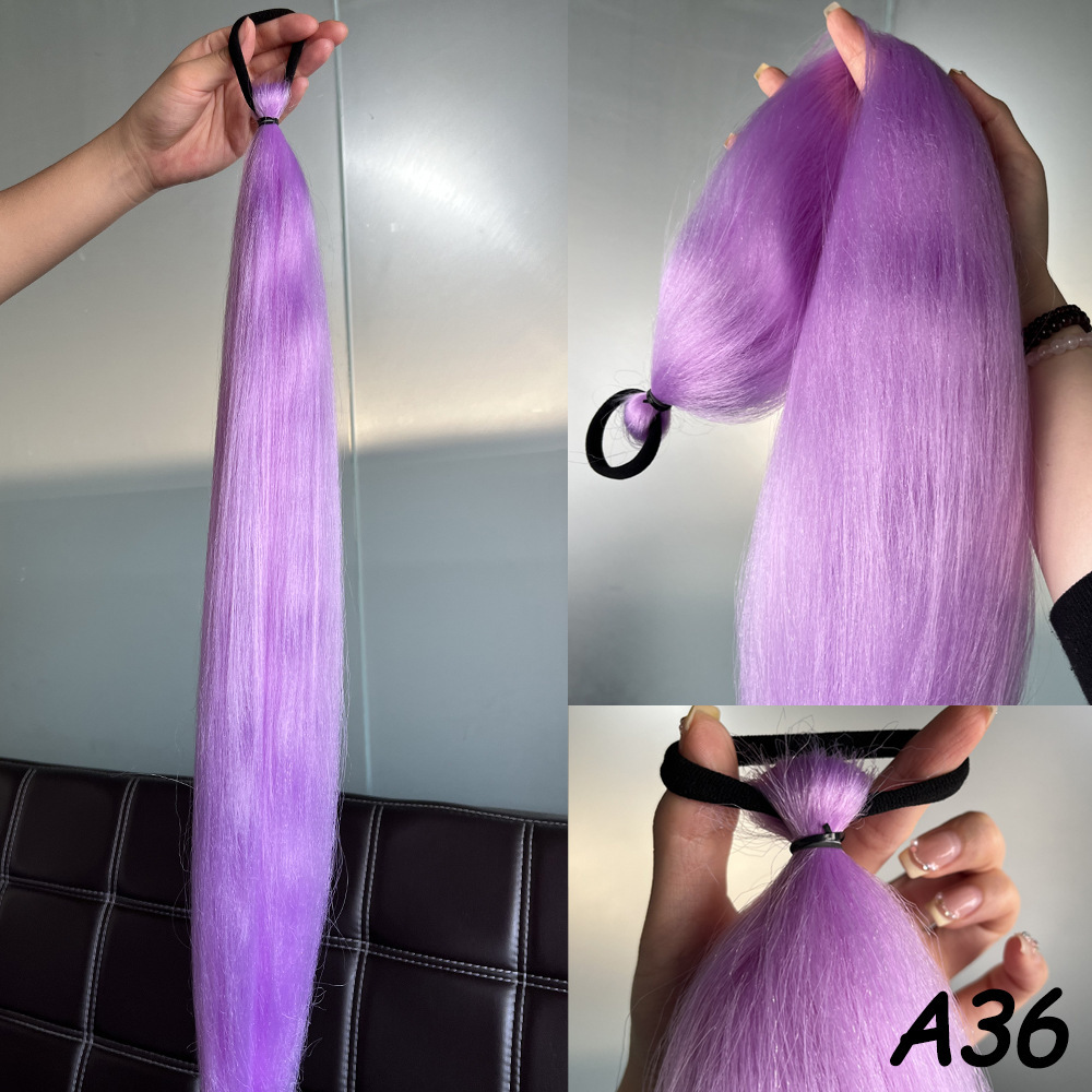 2 piezas de niños niñas pelucas elásticas pelucas de cola de caballo boxeo trenzas de cuerda elástica colorida trenzas de cola de caballo trenzas