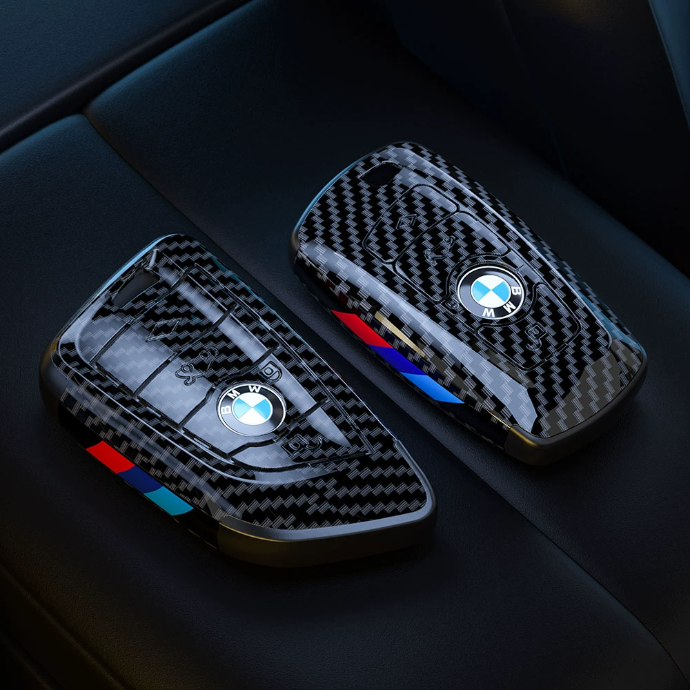 Кожух/чехол с углеродистым рисунком для ключа подходит для BMW X1X3, серия 1, 3, 5, 320Li, защитный чехол, для X5X6, корпус 530, застежка-кавер