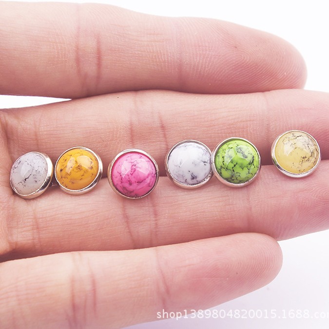 DIY accesorios de joyería de cuero imitación turquesa remache pulsera joyería accesorios remache cinturón accesorios remache 8mm